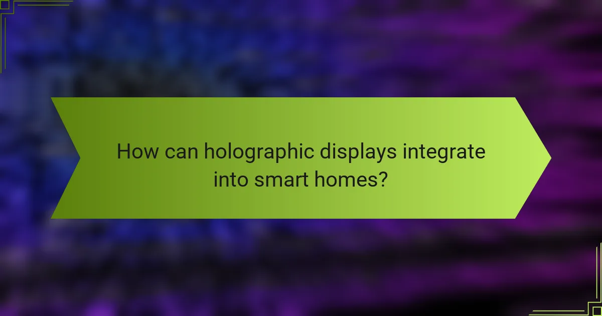 How can holographic displays integrate into smart homes?