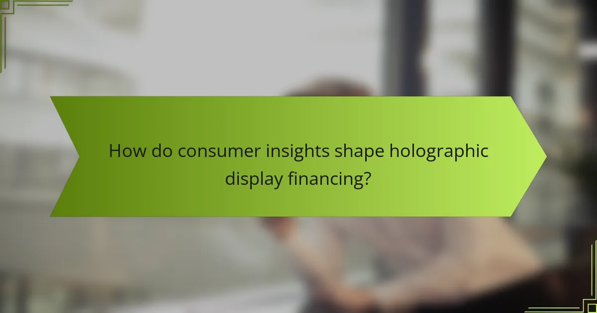 How do consumer insights shape holographic display financing?