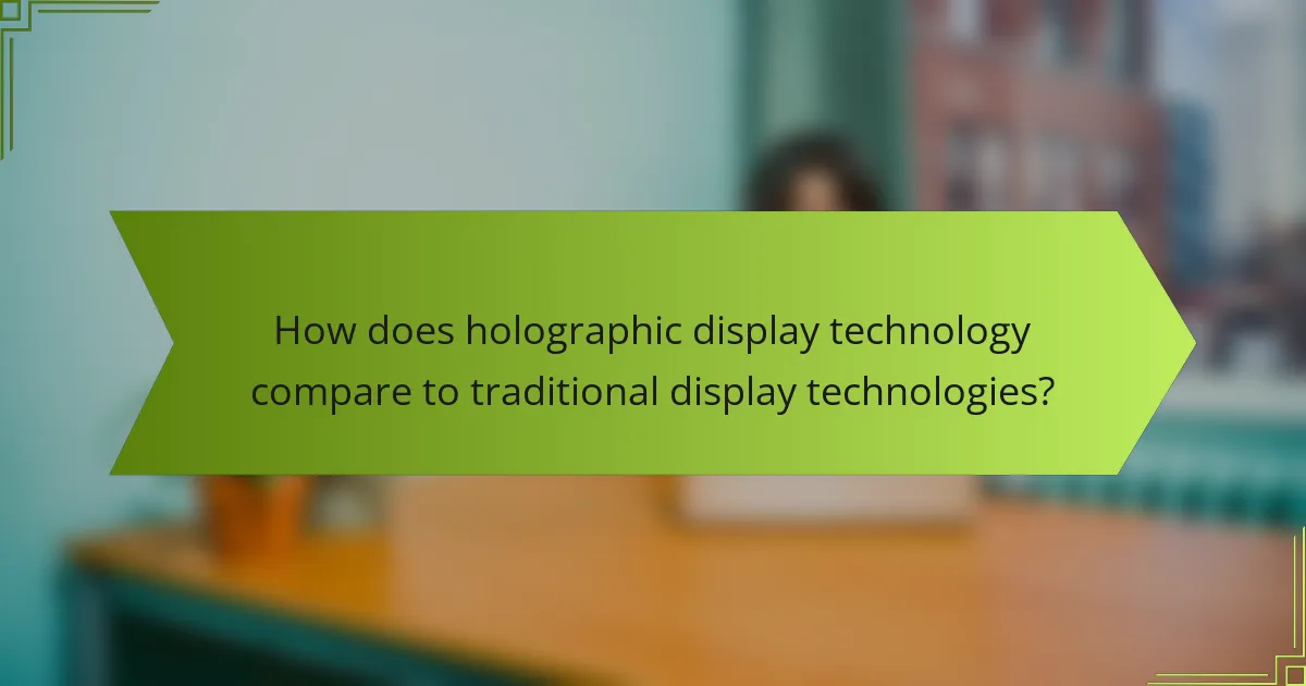 How does holographic display technology compare to traditional display technologies?