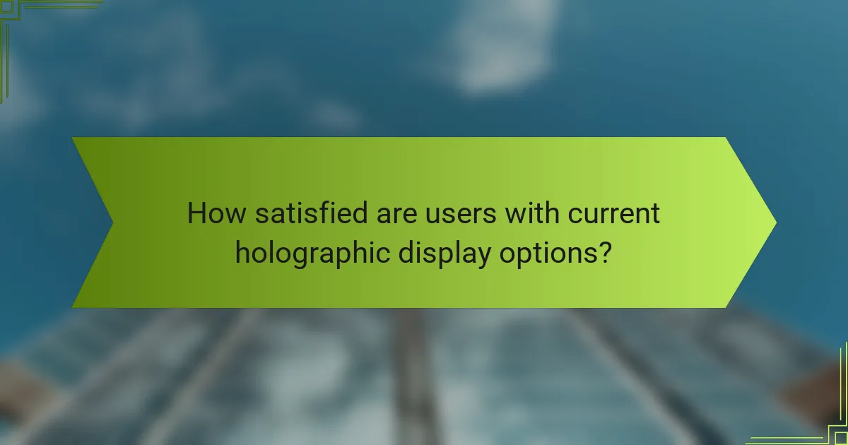 How satisfied are users with current holographic display options?