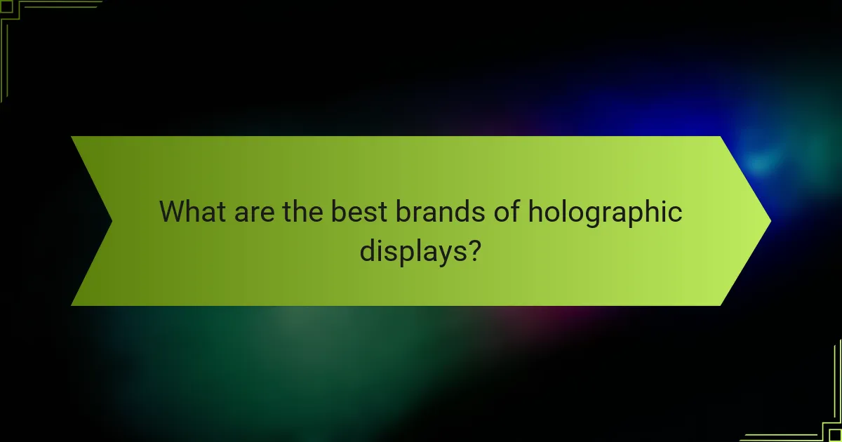 What are the best brands of holographic displays?