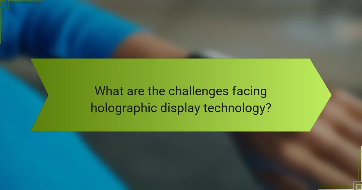 What are the challenges facing holographic display technology?