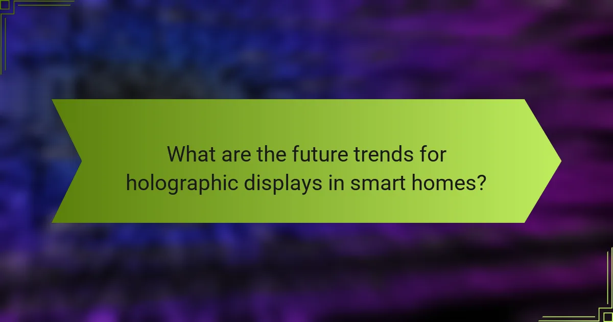 What are the future trends for holographic displays in smart homes?