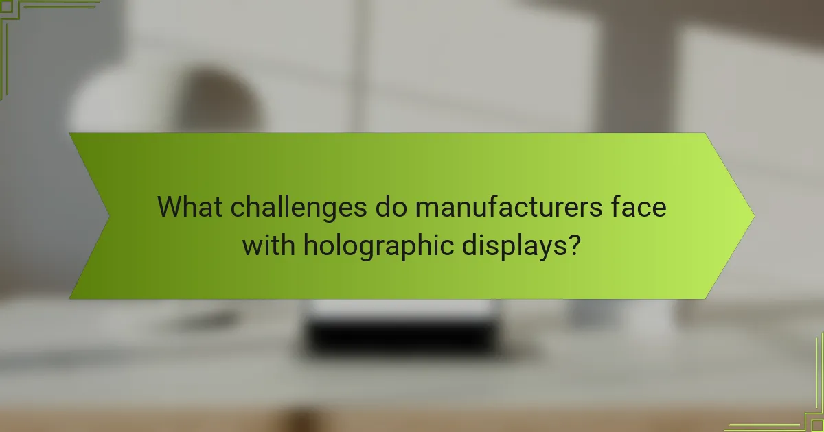 What challenges do manufacturers face with holographic displays?