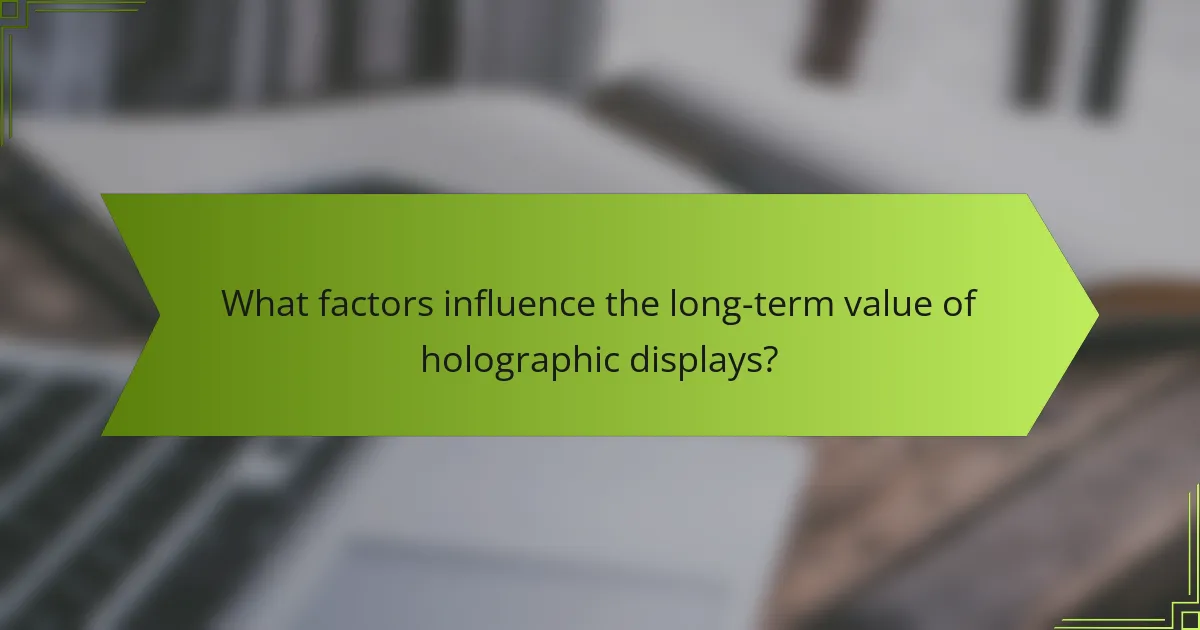 What factors influence the long-term value of holographic displays?