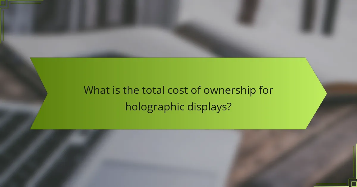 What is the total cost of ownership for holographic displays?