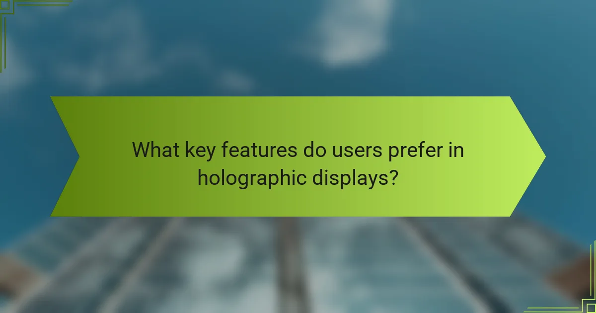 What key features do users prefer in holographic displays?