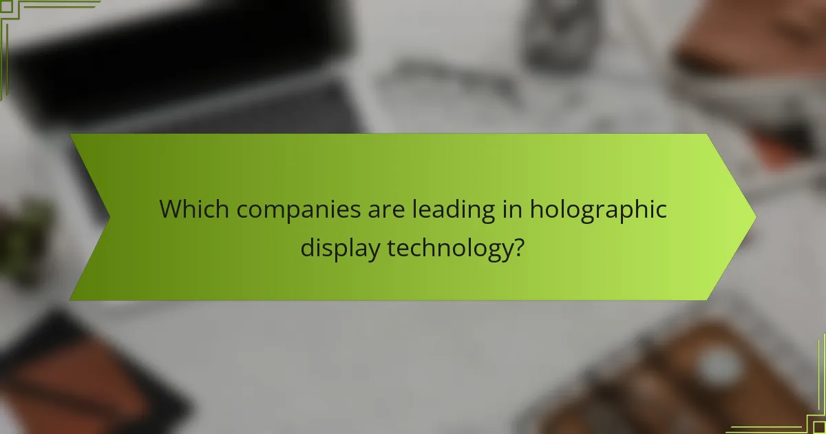 Which companies are leading in holographic display technology?